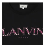 LANVIN t-shirt tinta unita con stampa Nero per Bambina N30116 NERO LANVIN 