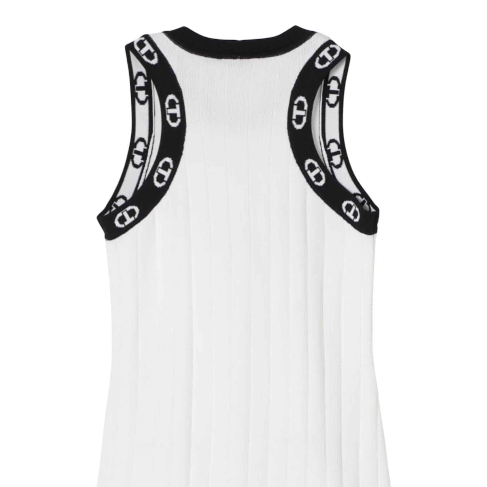 Twinset Abito Bicolore Giromanica con Logo per Bambina 251GJ3QW5 BIANCO TWINSET 