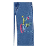 BillIEBLUSH jeans tinta unita con stampa e girovita regolabile Blu per Bambina U20451X BLU BillIEBLUSH 