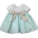 Le Bebe Abito Mezza Manica Bicolore per Neonata LBG6431 BIANCO/VERDE ACQUA LE BEBE 