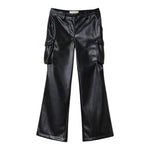MOSCHINO pantalone tinta unita in ecopelle Nero per Bambina 242GJ2154 NERO MOSCHINO 