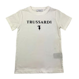 TRUSSARDI t-shirt girocollo tinta unita con stampa logo Bianco per Bambino TBA25003TS BIANCO TRUSSARDI 