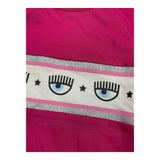 Chiara Ferragni Shirt Crop Model Solid Color With Fuchsia Print For Girls