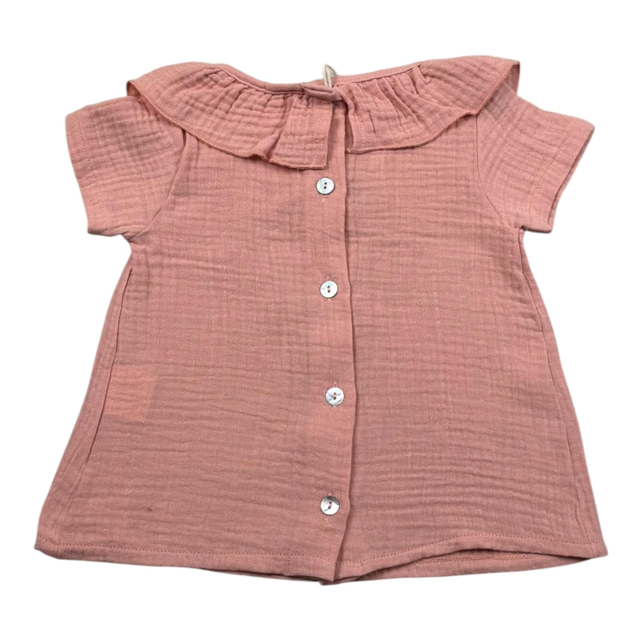 Babyvip T-Shirt Tinta Unita con Colletto per Neonata T1556 SALMONE BABYVIP 