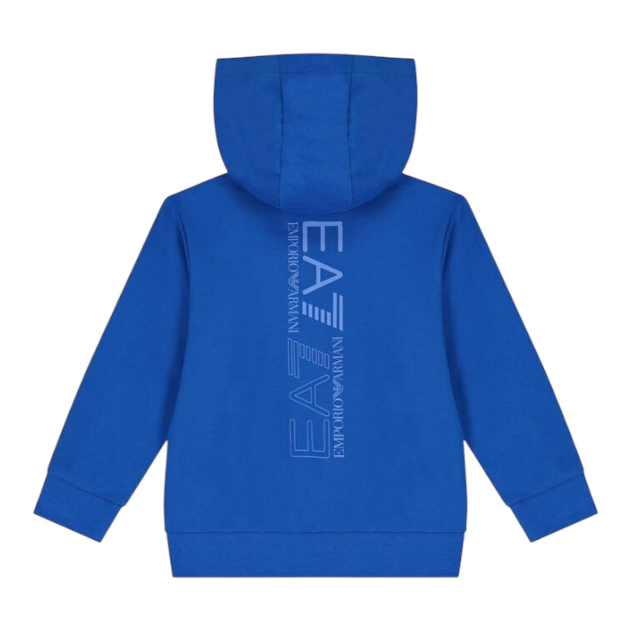 EMPORIO ARMANI felpa tinta unita con cappuccio  Cobalto per Bambino 6DBM72 COBALTO EMPORIO ARMANI 