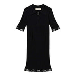 Twinset Abito Mezza Manica Tinta Unita con Zip E Colletto per Bambina 251GJ3401 NERO TWINSET 