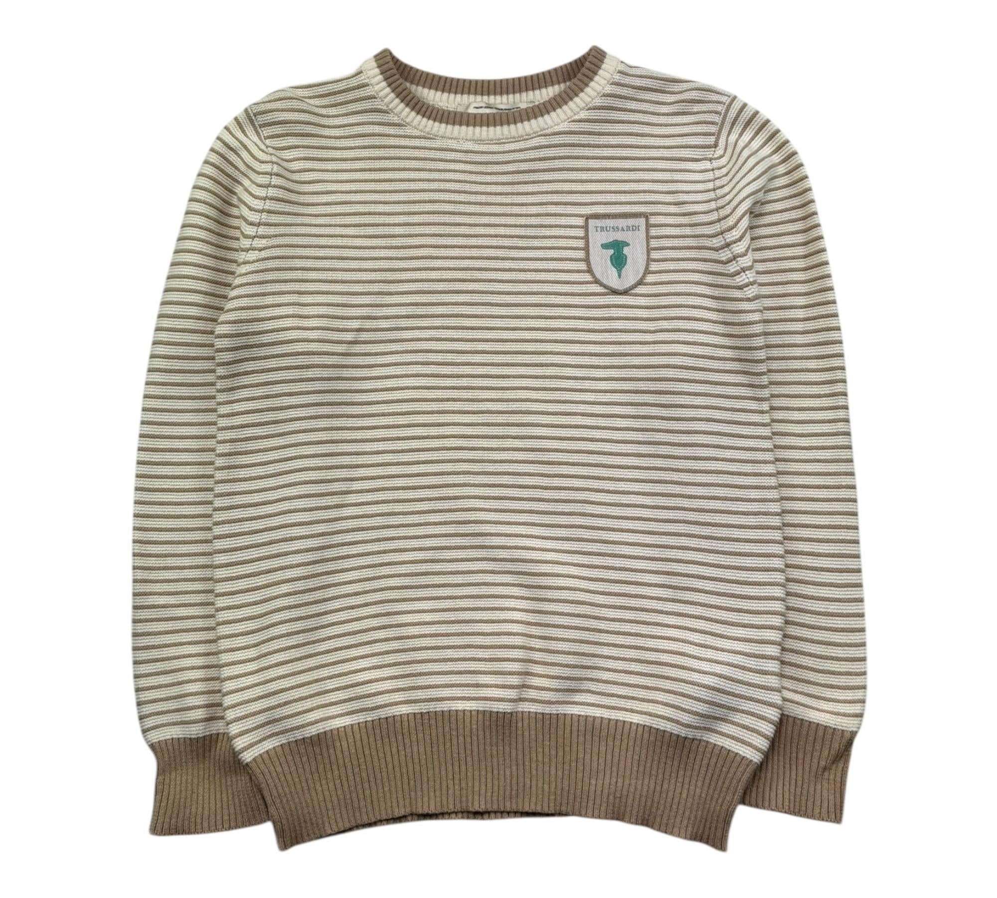Trussardi Maglia Girocollo Fantasia A Righe per Bambino TBP2615MA BEIGE TRUSSARDI 