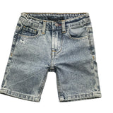 Daniele Alessandrini Denim Bermuda Shorts Solid Color With Adjustable Waist Light Blue For Newborn