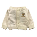 MOSCHINO cardigan tinta unita con stampa e cappuccio Panna per Neonato MUW00 PANNA MOSCHINO 