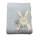 LE BEBE' coperta tinta unita con stampa in ciniglia Azzurro per Neonato LBB5069 AZZURRO LE BEBE' 