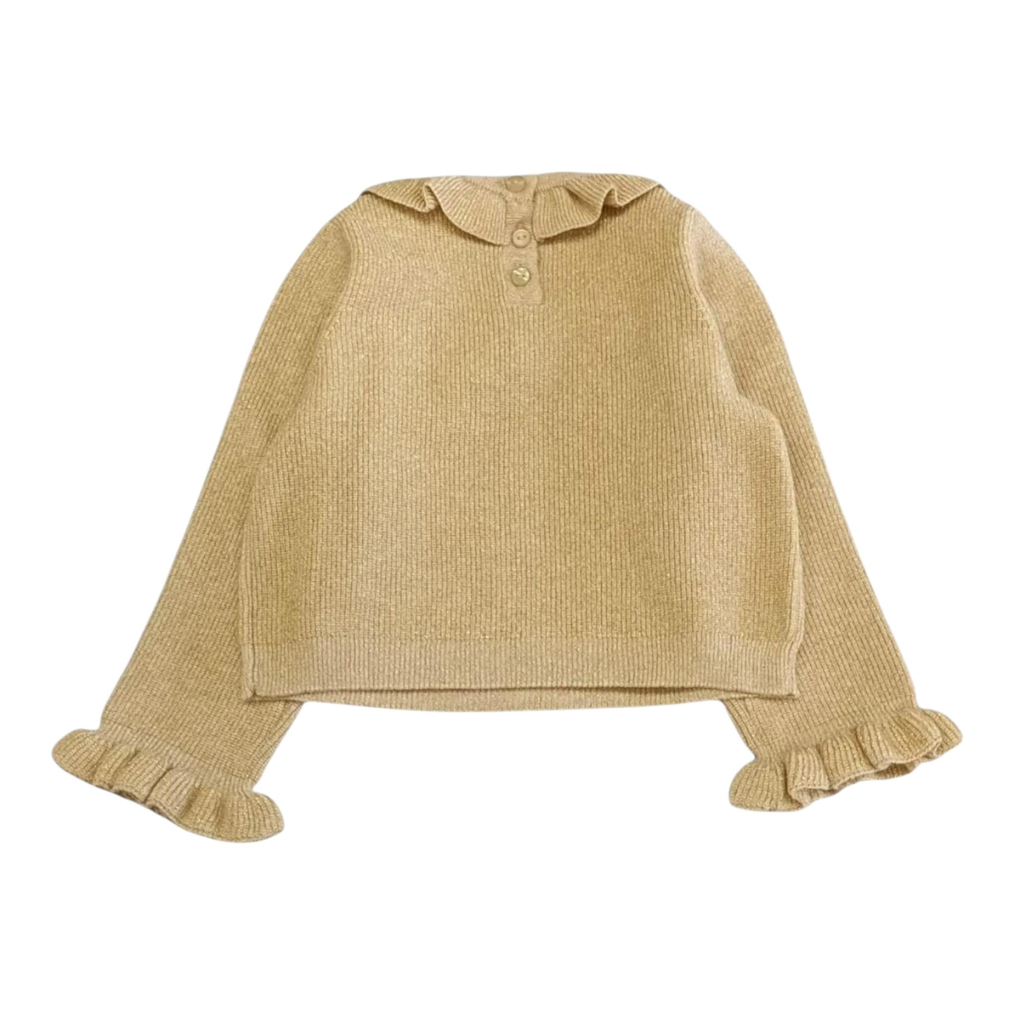 LIU JO maglia girocollo tinta unita cn colletto rouches Oro per Neonata HF4081XX ORO LIU JO 