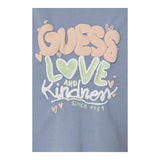 GUESS shirt girocollo tinta unita con stampa in contrasto Azzurro per Bambina K4BI06J1314 AZZURRO GUESS 
