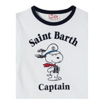 Saint Barth T-Shirt Girocollo Tinta Unita Stampa Snoopie per Neonato DENA001N BIANCO SAINT BARTH 