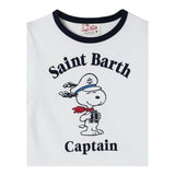 Saint Barth T-Shirt Girocollo Tinta Unita Stampa Snoopie per Neonato DENA001N BIANCO SAINT BARTH 