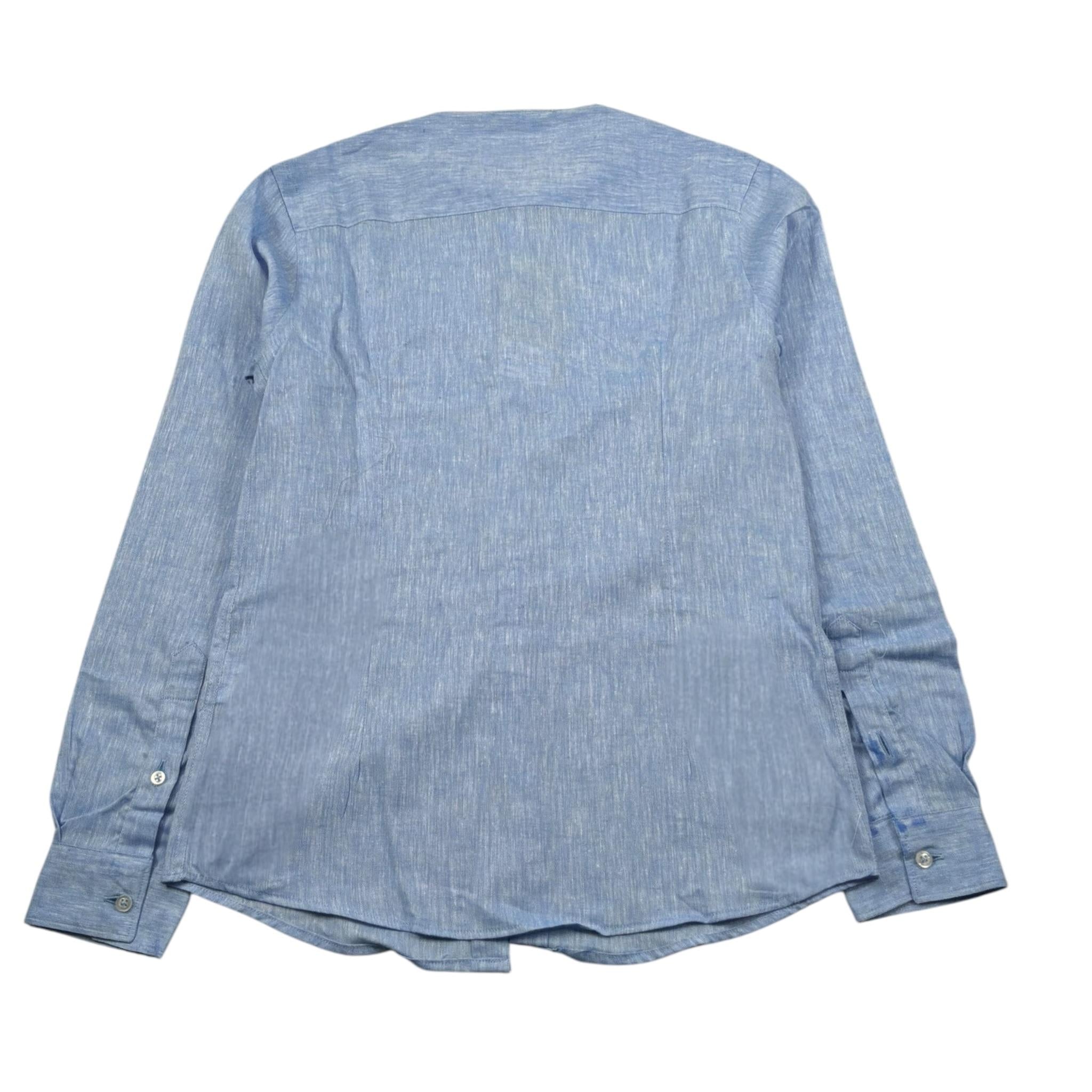 Manuel Ritz Camicia Manica Lunga tinta unita Collo Coreano Azzurro per Bambino MR2573 AZZURRO MANUEL RITZ 