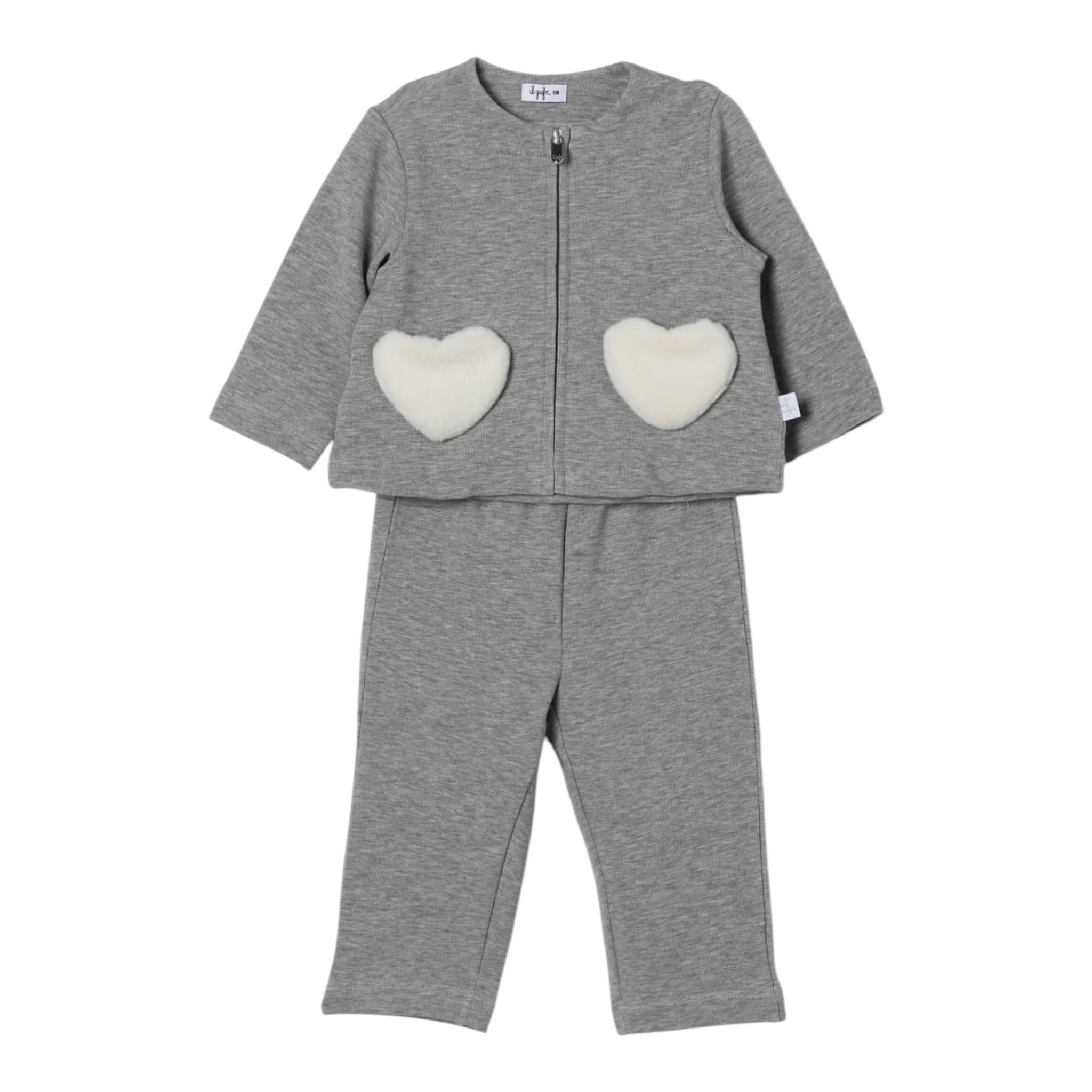 IL GUFO completo 2 pezzi felpa-pantalone tinta unita Grigio per Neonata A24DP500M0100 GRIGIO IL GUFO 