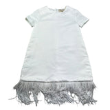 Trussardi Abito Tinta Unita con Paillettes per Bambina TGP26082VE BIANCO TRUSSARDI 