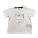 Trussardi T-Shirt Tinta Unita con Stampa per Neonato TIP25046TS BIANCO TRUSSARDI 