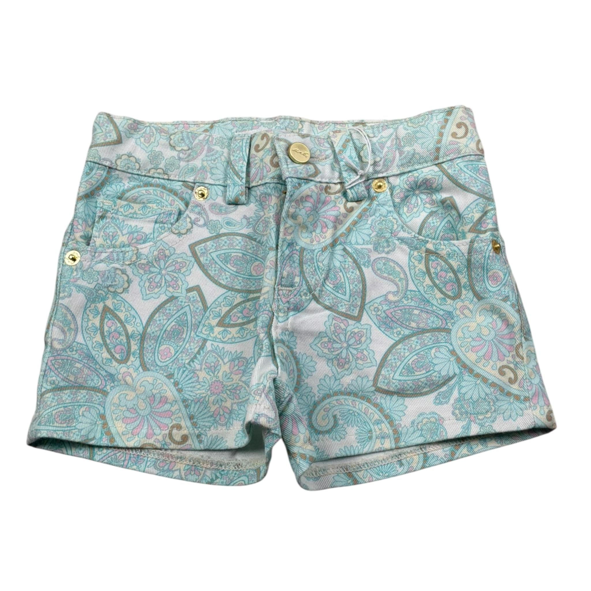 M+E' Short Tinta Unita con Fantasia  per Neonata UE1845X VERDE ACQUA M+E' 