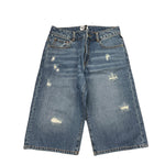 Moschino Bermuda In Denim Tinta Unita per Bambino HUQ026 BLU MOSCHINO 