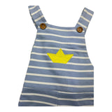 Valentina Bebes Plain Blue Striped Overalls For Newborns