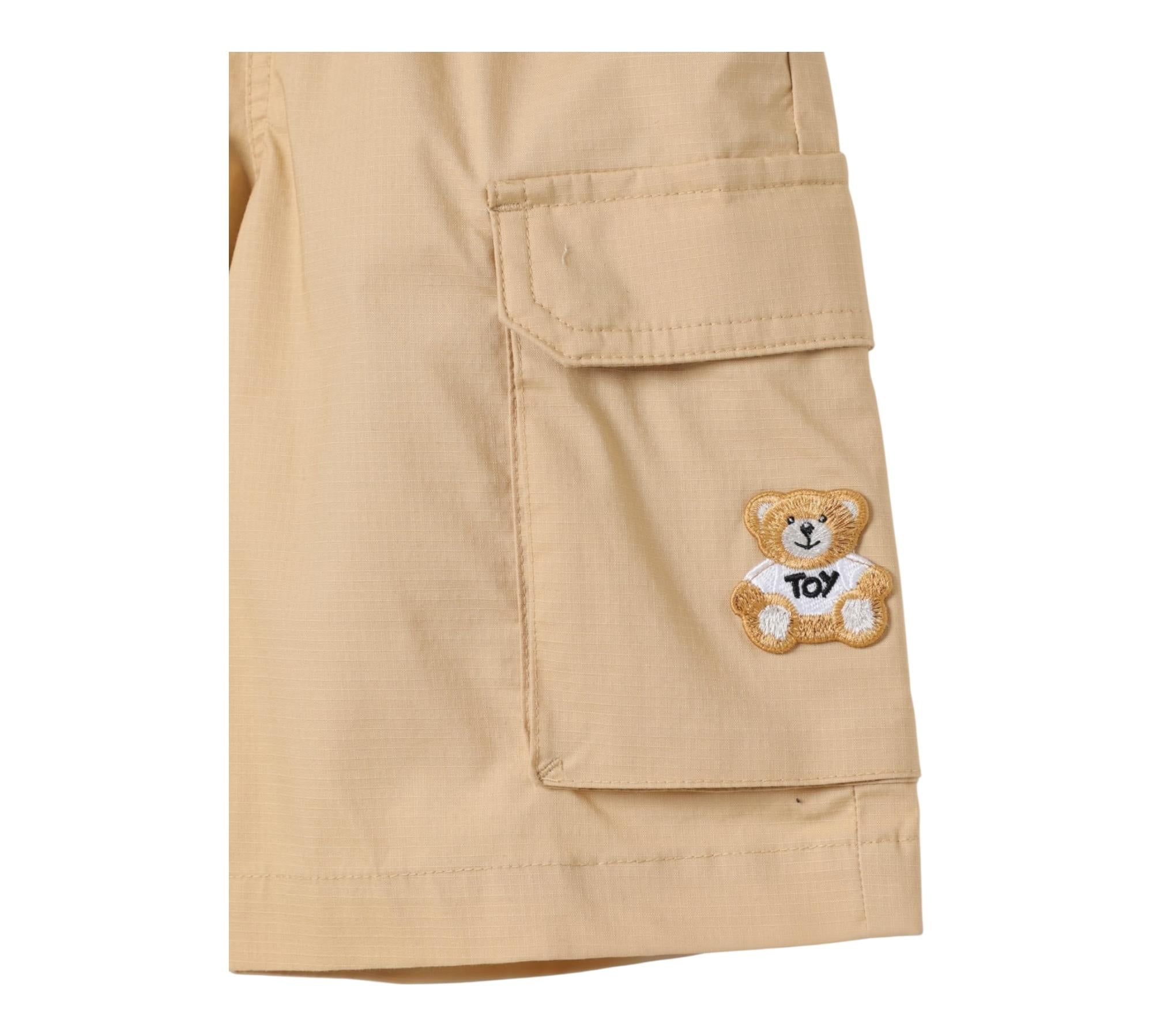 Moschino Bermuda Tinta Unita con Elastico In Vita per Bambino HUQ027 CAMMELLO MOSCHINO 