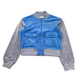Juicy Couture Felpa Bicolore con Zip per Bambina JBX6603 GRIGIO/AZZURRO JUICY COUTURE 