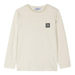 STONE ISLAND shirt girocollo tinta unita con logo Sabbia per Bambino 811620447 SABBIA STONE ISLAND 