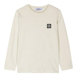 STONE ISLAND shirt girocollo tinta unita con logo Sabbia per Bambino 811620447 SABBIA STONE ISLAND 