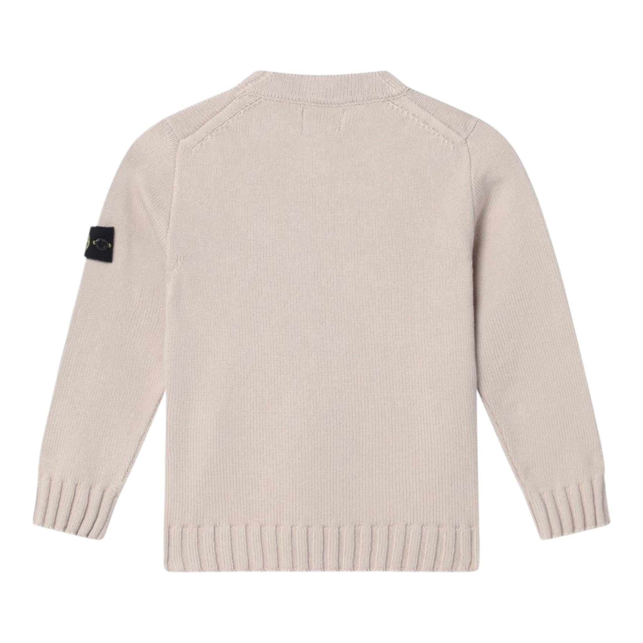 STONE ISLAND maglia tinta unita girocollo ton logo Beige per Bambino 8116515A2 BEIGE STONE ISLAND 