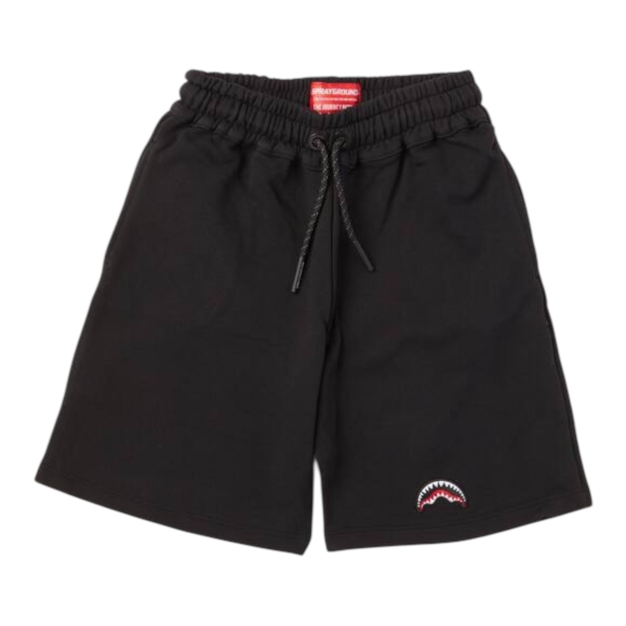 Sprayground Bermuda In Tuta Tinta Unita con Logo per Bambino SPY253BLK NERO SPRAYGROUND 