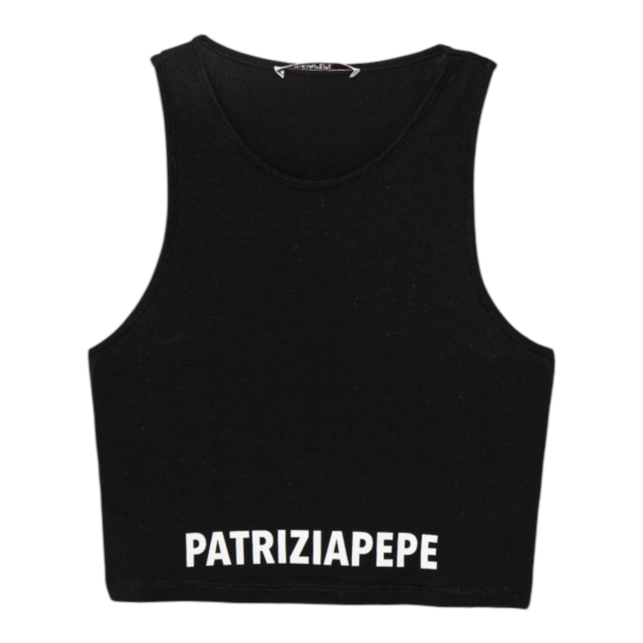 Patrizia Pepe Canotta Tinta Unita con Logo per Bambina 7M0808 NERO PATRIZIA PEPE 