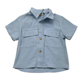 Never Too Baby Boy's Light Blue Half Sleeve Solid Color Shirt