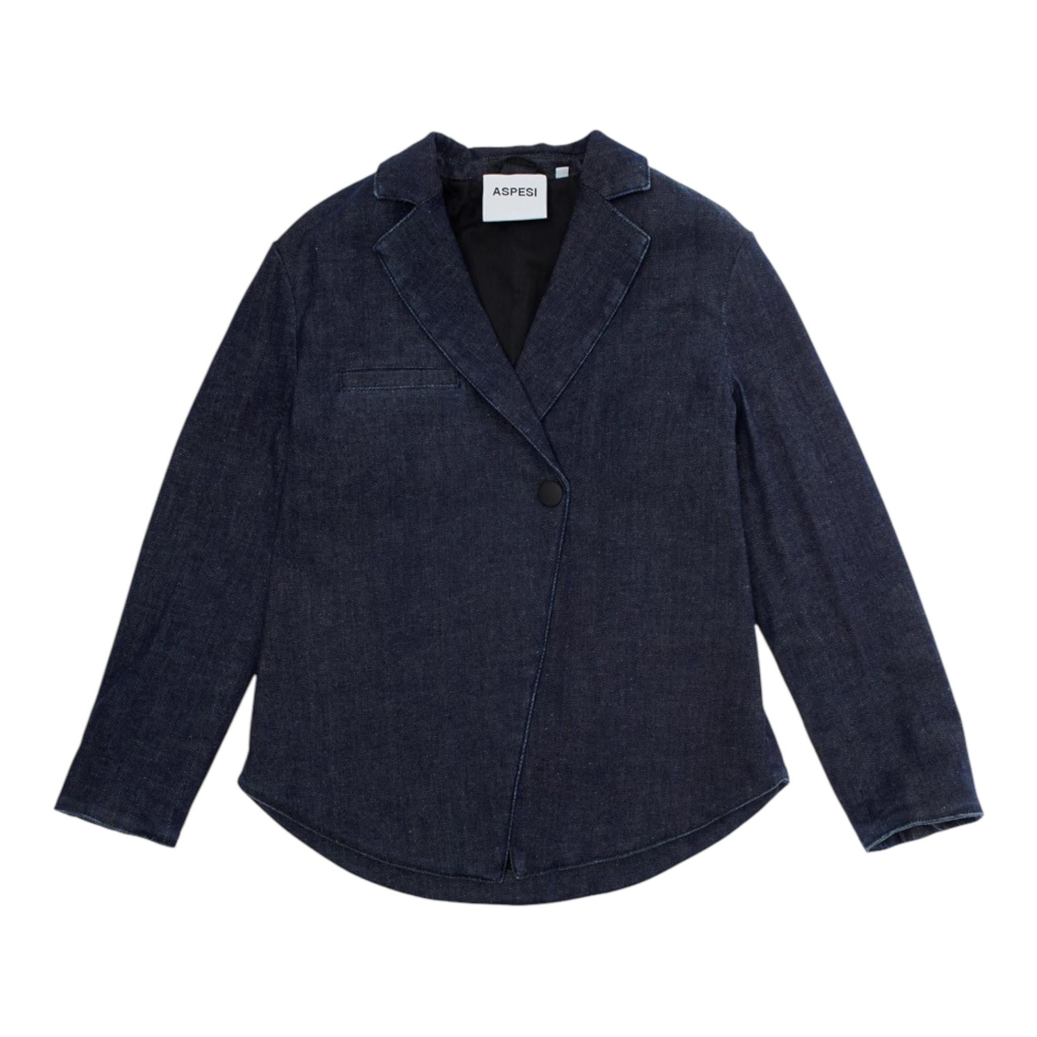 ASPESI giacca in denim tinta unita con bottone Blu per Bambino F24004GBJ0046 BLU ASPESI 