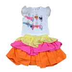 Miss Grant Completo 2 Pezzi Gonna-T-Shirt per Neonata MG1307 BIANCO MISS GRANT 