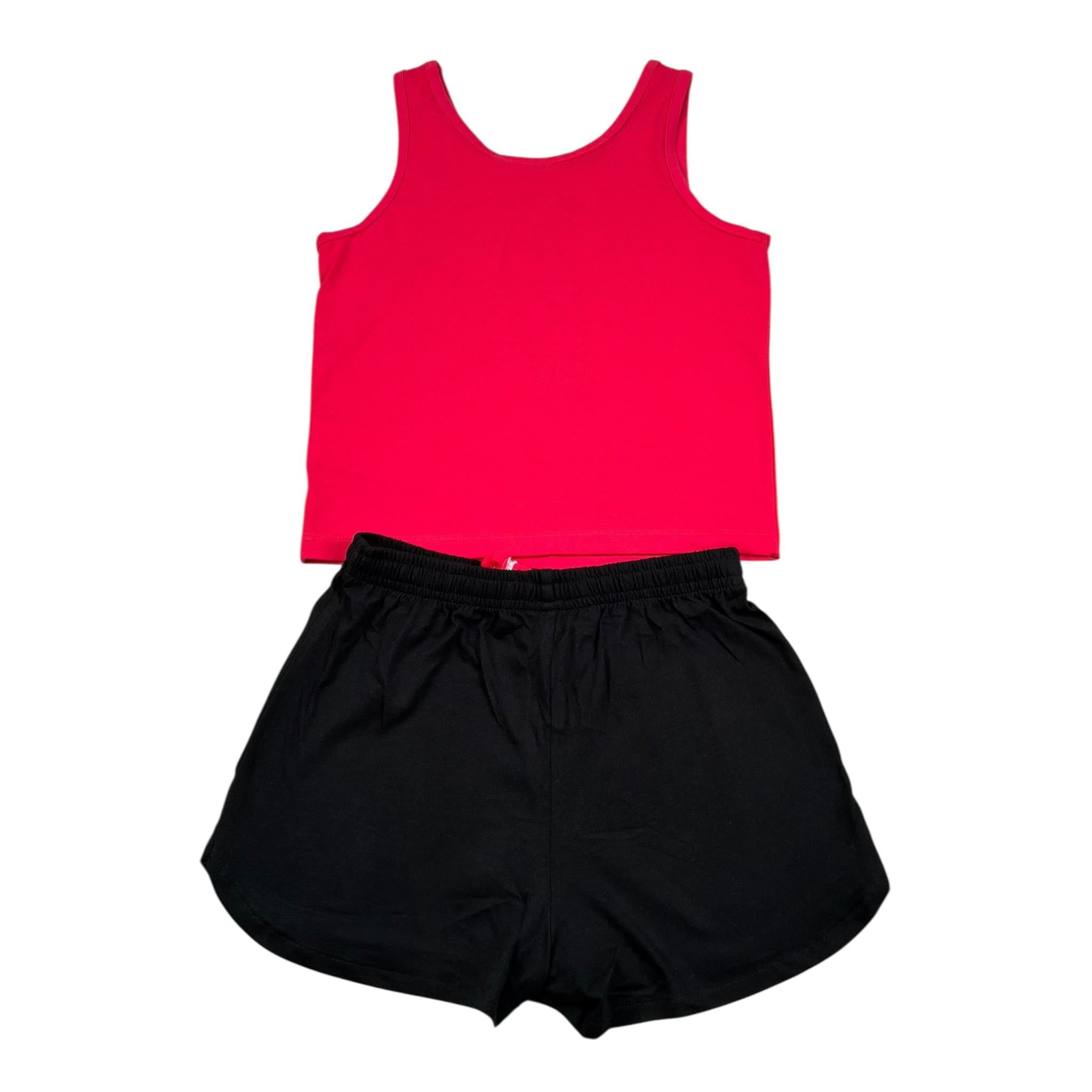 Diadora Completo 2 Pezzi Canotta-Short Bicolore per Bambina 102181717 FUXIA/NERO DIADORA 