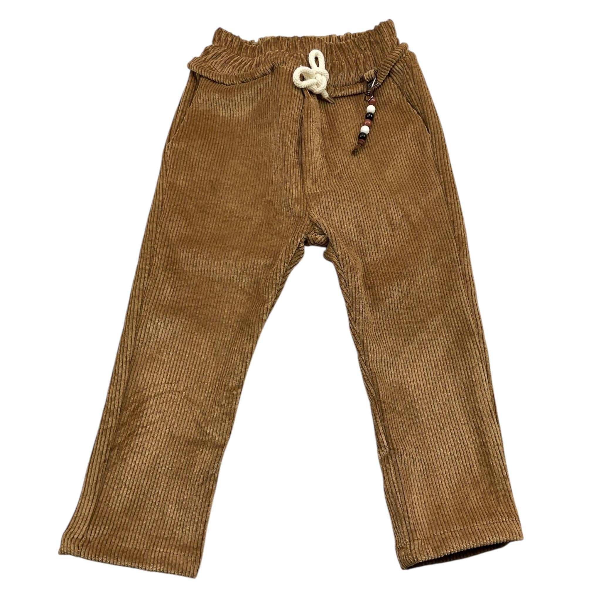 NEVER TOO pantalone tinta unita in velluto con elastico in vita Cammello per Bambino NT2220B CAMMELLO NEVER TOO 