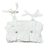 Fun & Fun Top Tinta Unita con Bretelle per Bambina FCJTP16585 BIANCO FUN & FUN 