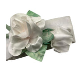 Light Colors Solid Color Headband With White Flower Applique For Newborn