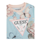 Guess T-Shirt Girocollo Tinta Unita con Stampa per Bambina K5RI15K6YW4XJ AZZURRO GUESS 