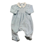 BABY VIP tutina manica lunga tinta unita in ciniglia Azzurro per Neonato T2472 AZZURRO BABY VIP 