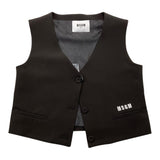 Msgm Solid Color Vest With Black Buttons For Boys