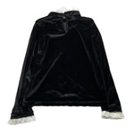 shirt in velluto tinta unita cn profili in contrasto PFTS001 NERO PHILOSOPHY 