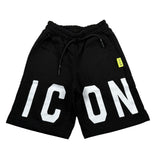 Icon Bermuda In Felpa Tinta Unita con Logo per Bambino IBSH00491 NERO ICON 