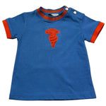 Trussardi T-Shirt Girocollo Tinta Unita con Stampa per Neonato TIP26088TS BLU TRUSSARDI 