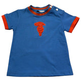 Trussardi T-Shirt Girocollo Tinta Unita con Stampa per Neonato TIP26088TS BLU TRUSSARDI 