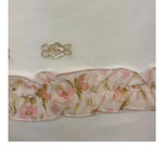 BARCELLINO lenazuola set 3pz tinta unita con fiori Bianco per Neonata 115814 BIANCO BARCELLINO 