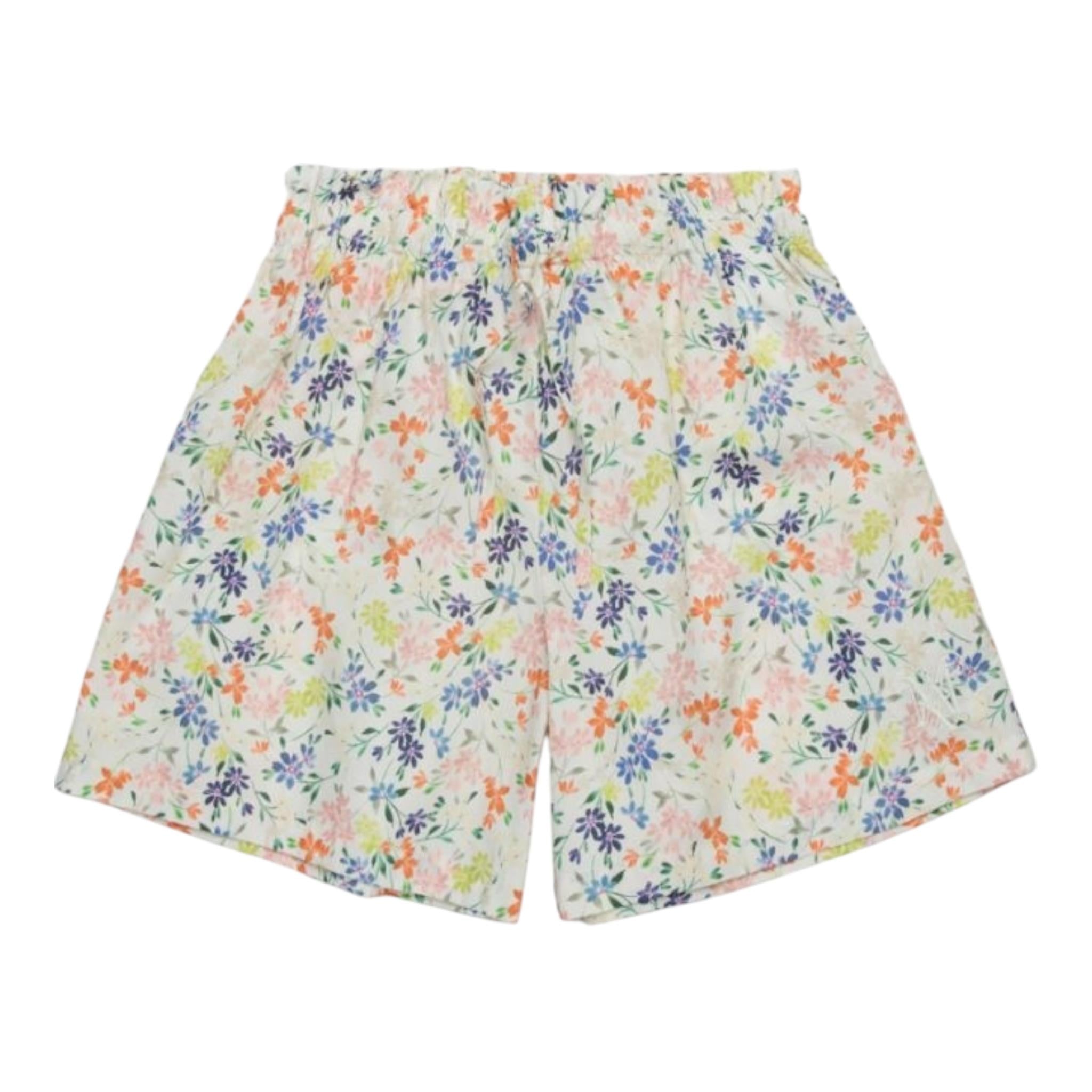 Max&Co. Short Tinta Unita con Fantasia Fiori per Bambina MX0127 BIANCO MAX&Co. 
