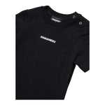 Dsquared2 T-Shirt Girocollo Tinta Unita con Stampa per Neonato DQ2853X NERO DSQUARED2 
