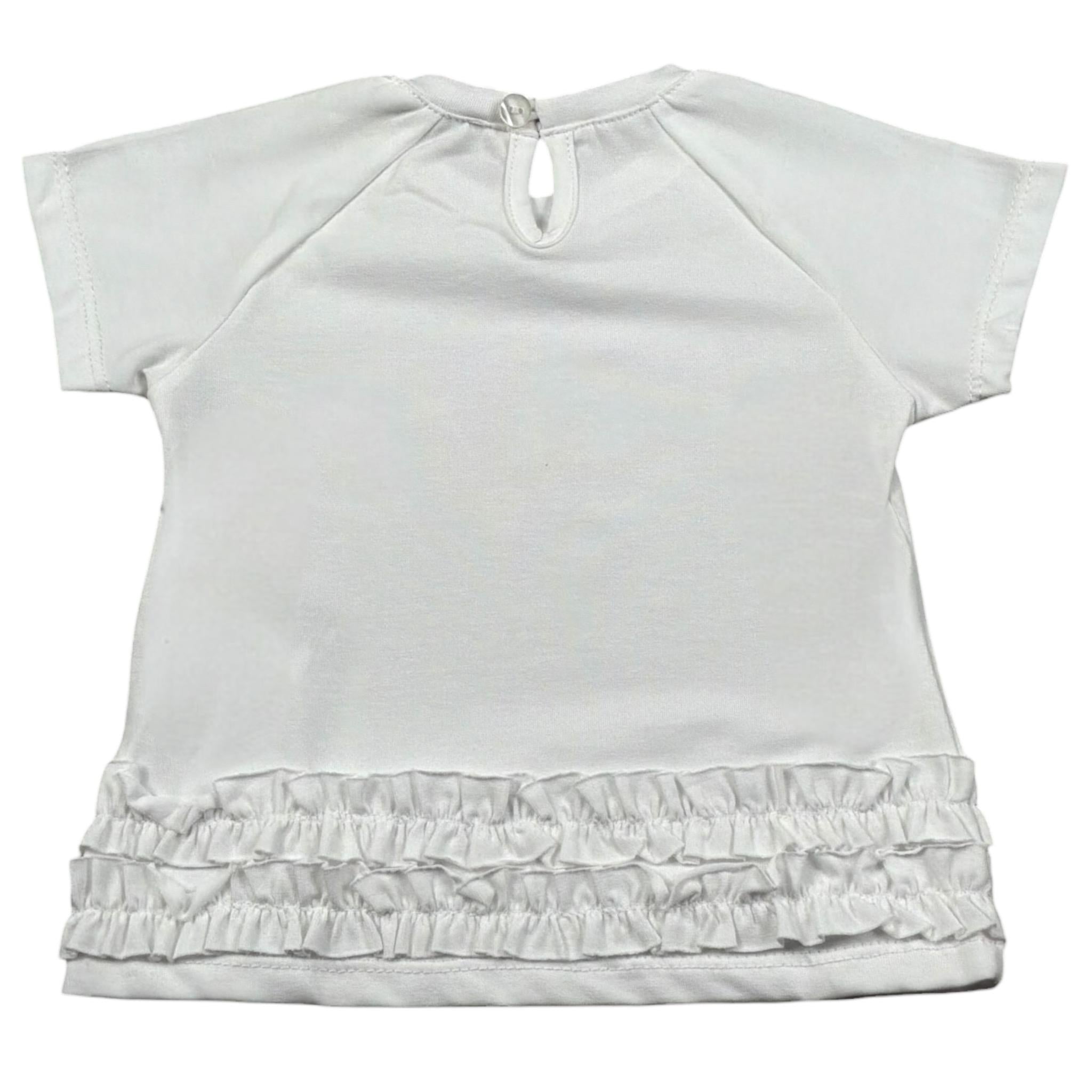 Janice T-Shirt Girocollo tinta unita con Stampa Bianco per Neonata JN770N BIANCO JANICE 